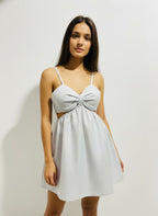 The Bow Tie Linen Mini Dress