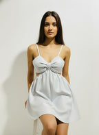The Bow Tie Linen Mini Dress