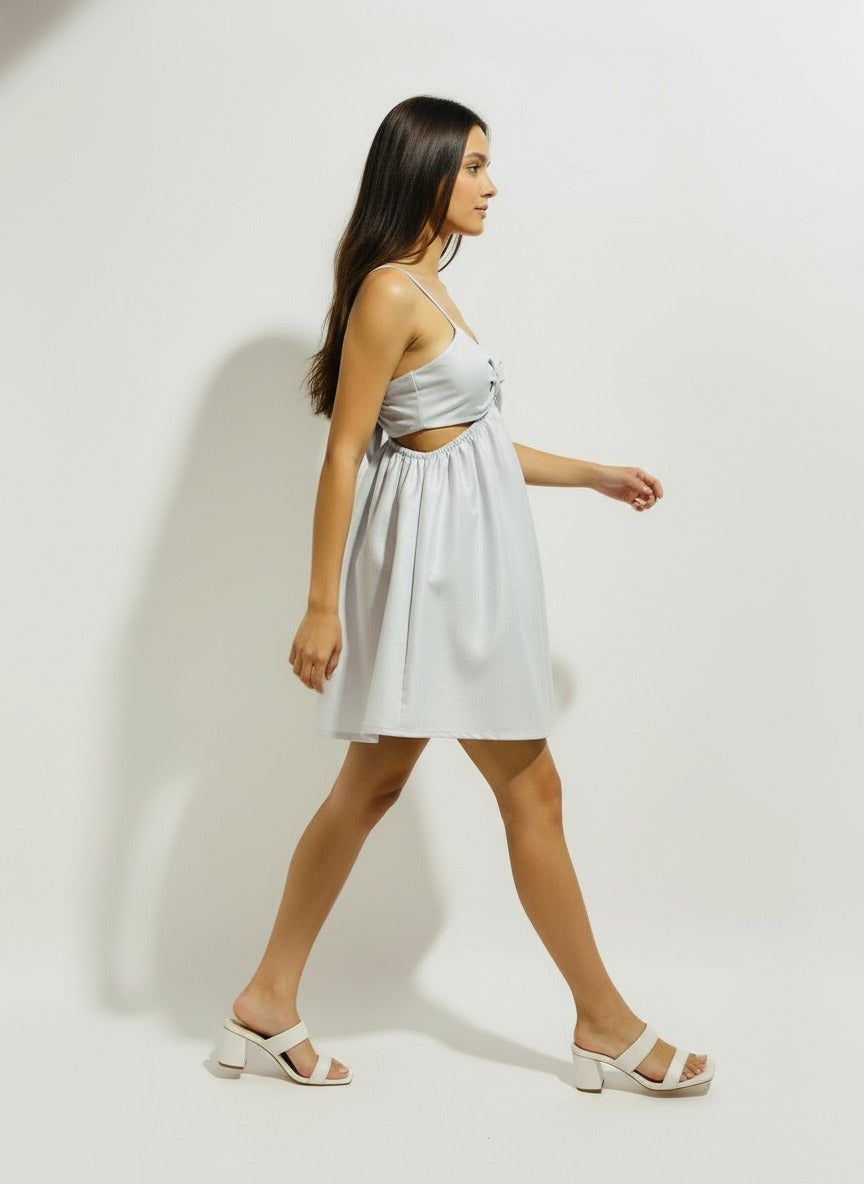 The Bow Tie Linen Mini Dress