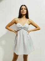 The Bow Tie Linen Mini Dress