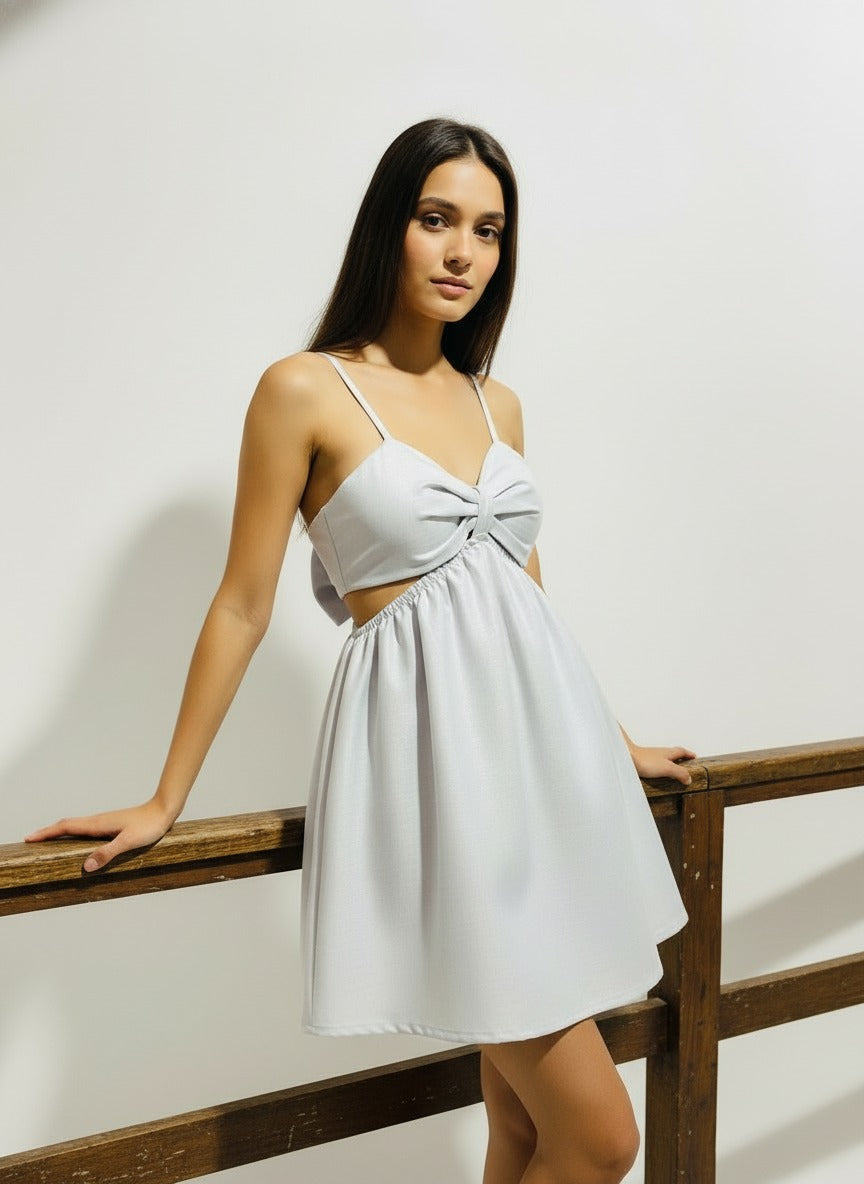 The Bow Tie Linen Mini Dress