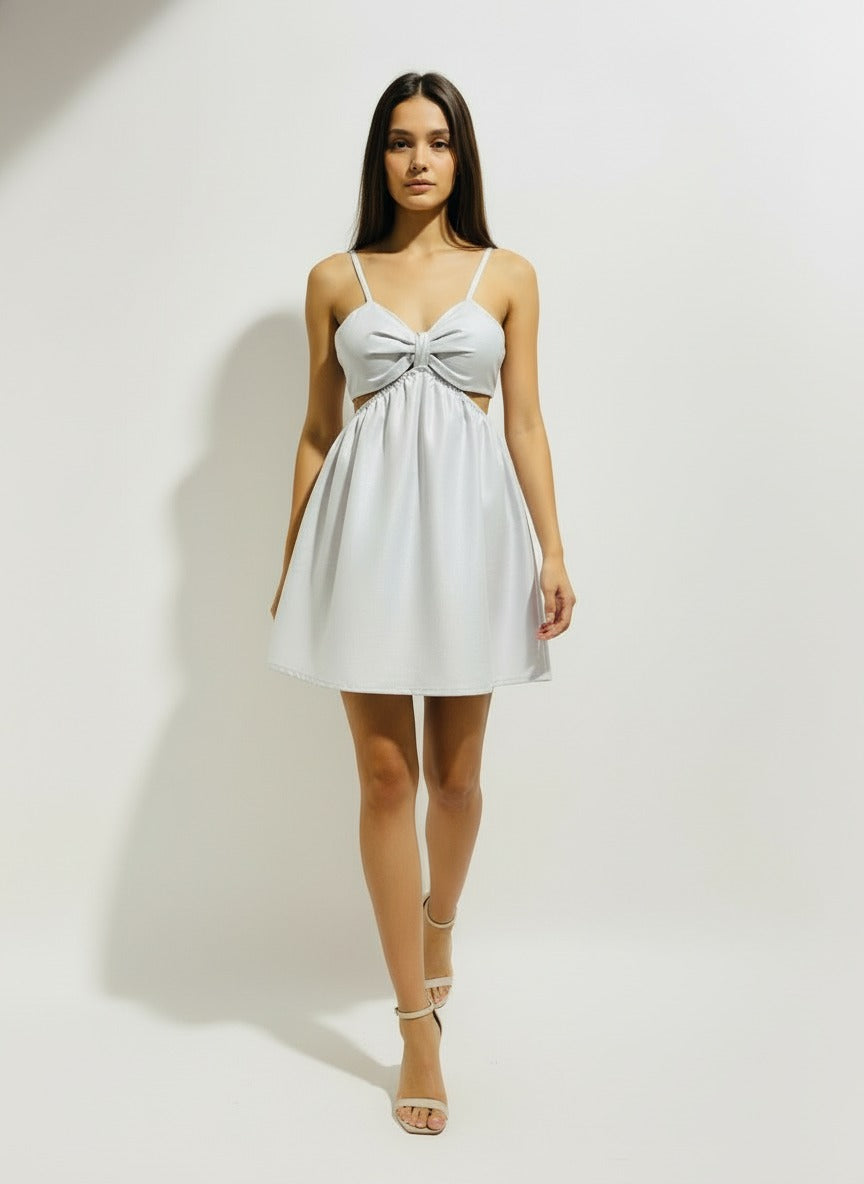 The Bow Tie Linen Mini Dress