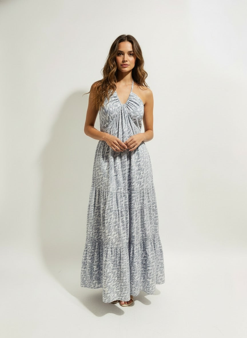 The Blue Haze Halter Maxi