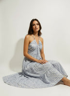 The Blue Haze Halter Maxi