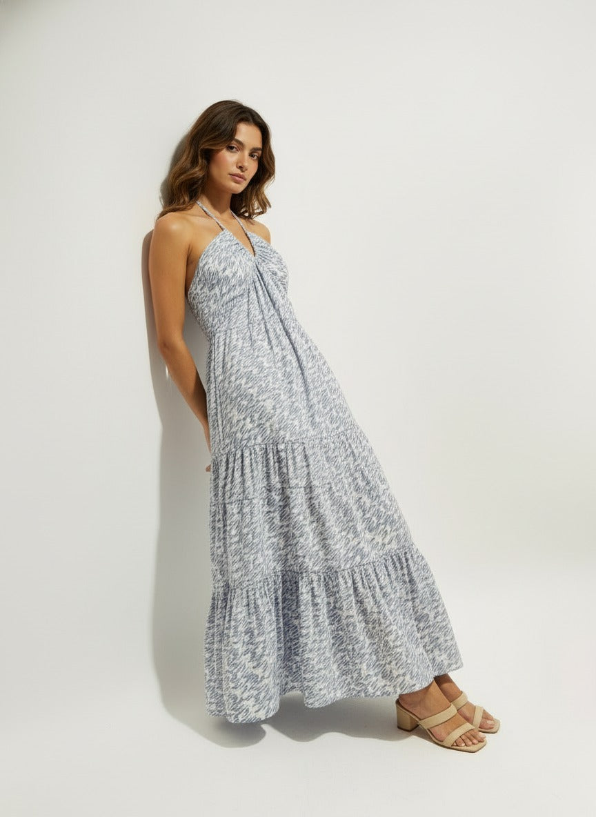 The Blue Haze Halter Maxi