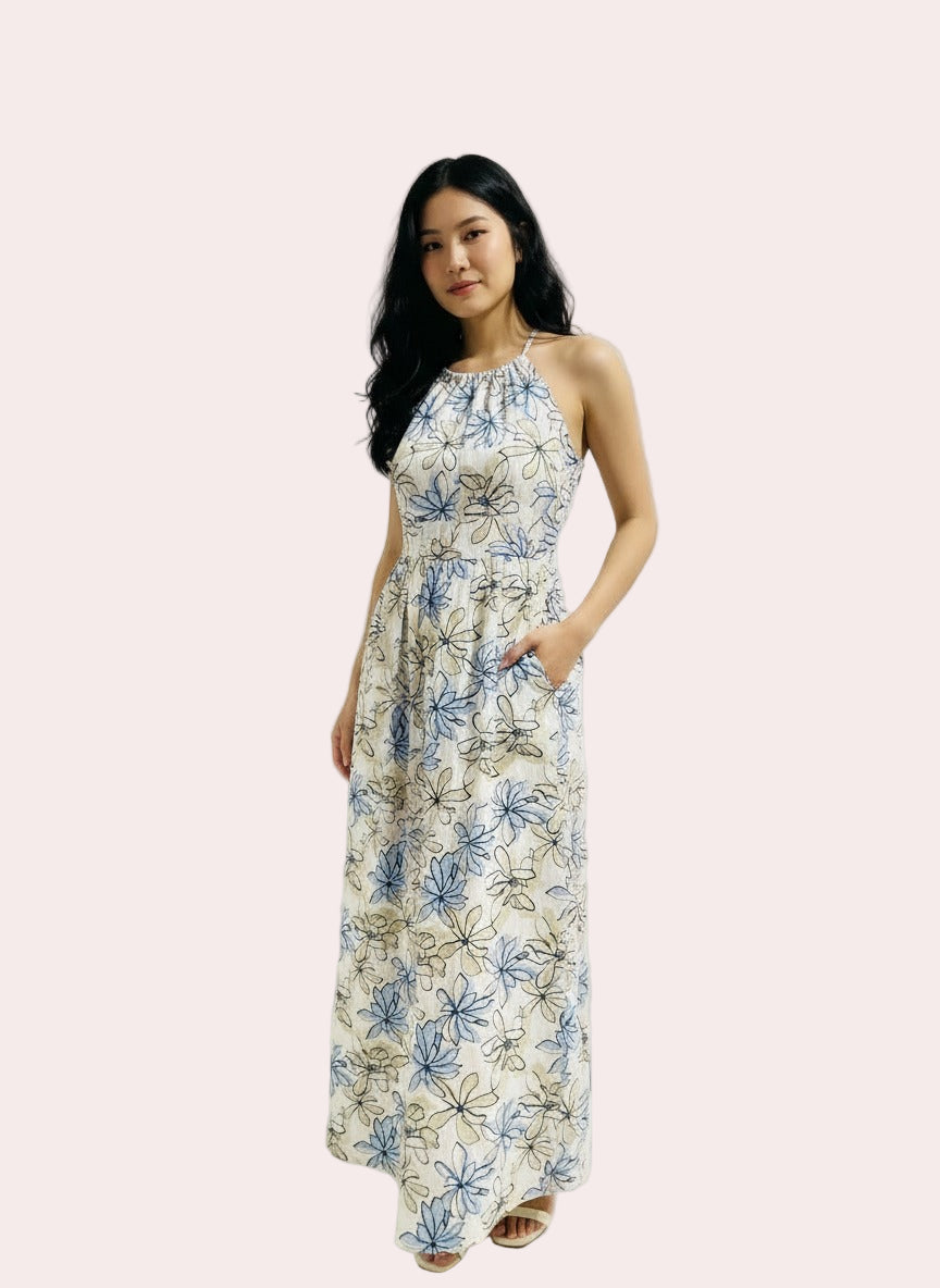 The Coastal Petal Maxi Dress