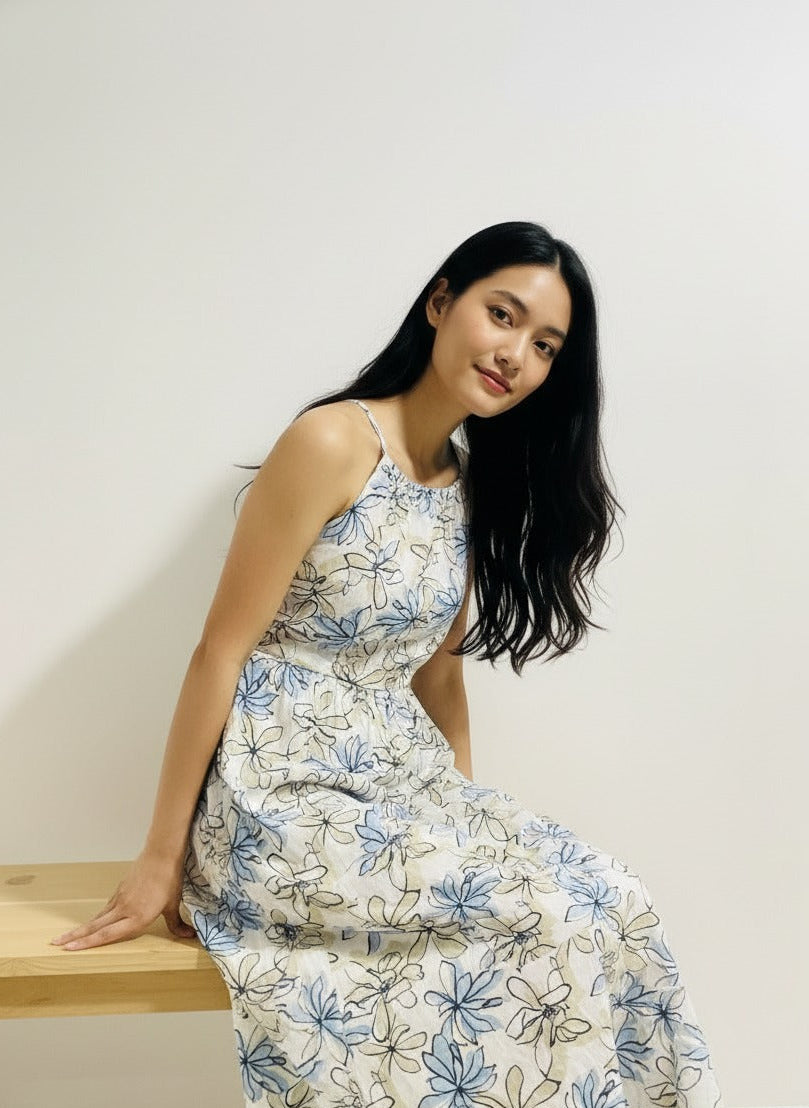The Coastal Petal Maxi Dress