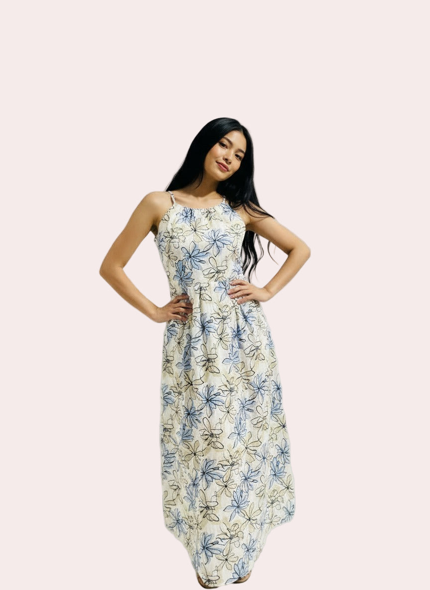 The Coastal Petal Maxi Dress