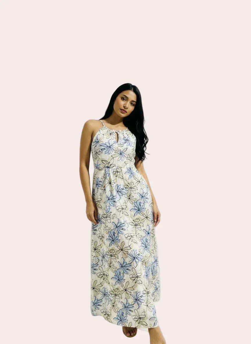 The Coastal Petal Maxi Dress - ArokaLife